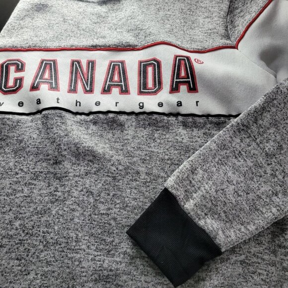 Canada Weather Gear Sweatshirt Pullover Womens Medium Gray Red Sportswear Soft - Picture 9 of 11